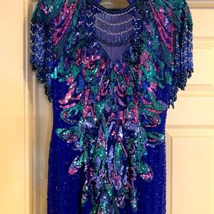 Mint Condition Vintage Silk Beaded Gown